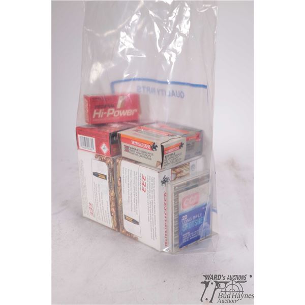 Two full 333 count boxes Winchester .22 LR 36 gr copper plated hollow point, two full 50 count packs