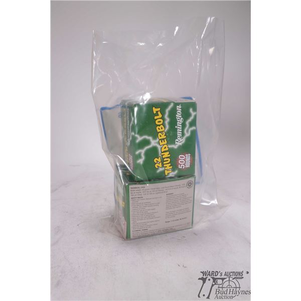 Two full 500 count boxes Remington .22 thunderbolt .22 LR 40 gr lead round nose