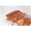 Image 3 : Modern hand tooled leather gun belt, total belt length 46 1/2". Fitted with cartridge loops, appear 