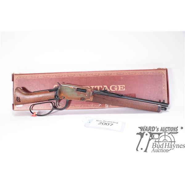 Non-Restricted rifle Heritage model Settlers Mare's Leg, 22 LR ten shots lever action, w/ bbl length
