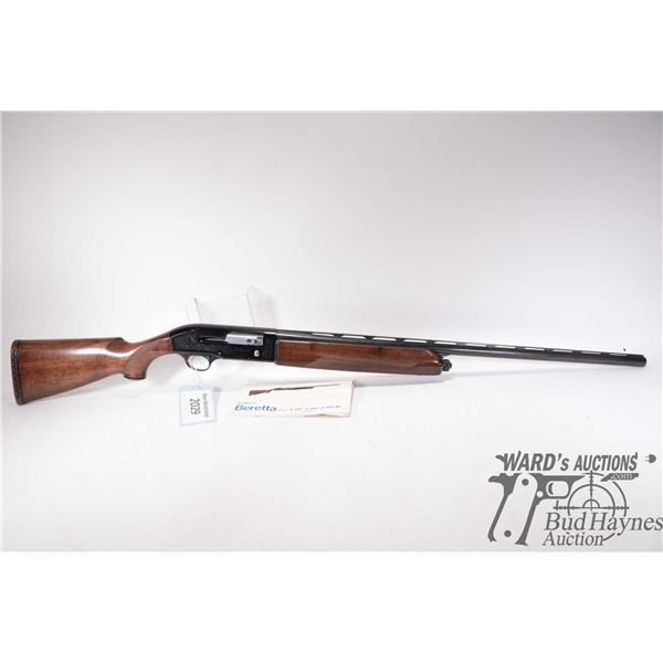 Non-Restricted shotgun P. Beretta model A-M-301, 12 ga. 3" Magnum semi automatic, w/ bbl length 30" 