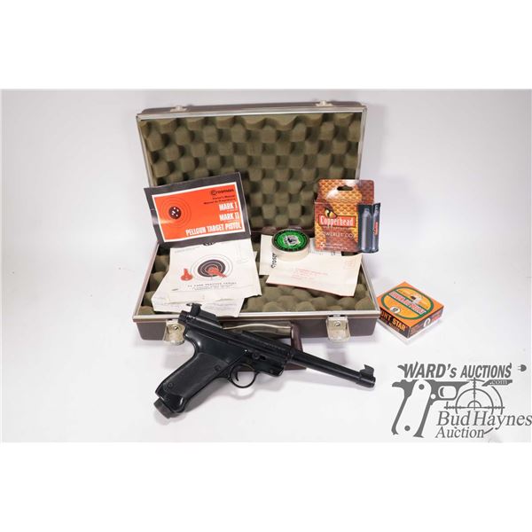 Air pistol Crossman model Mark II, .177 cal single shot single action, w/ bbl length 7 1/2" [Black f