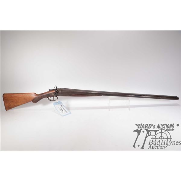 Non-Restricted shotgun J. Dumoulin & Co. model SXS, 12 ga. 2 1/2" two shot hinge break, w/ bbl lengt