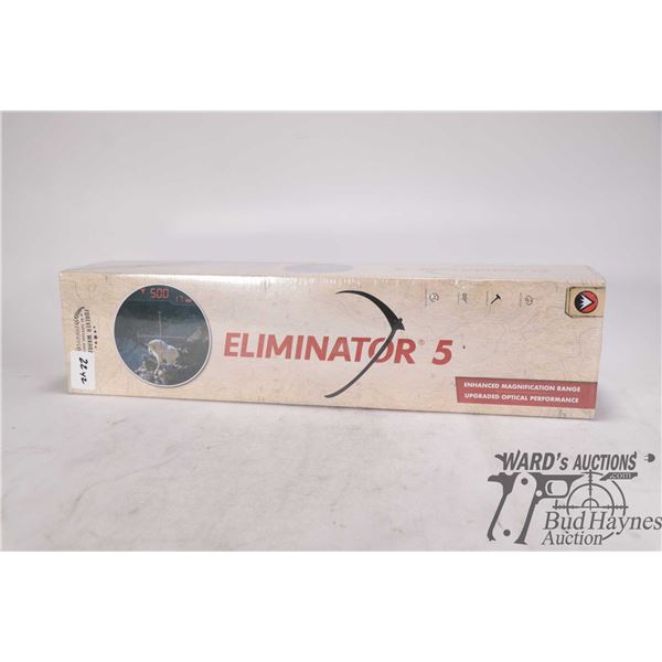 New in box Burris Eliminator 5, 5-20X50 rifle scope with automatic trajectory compensation, laser ra