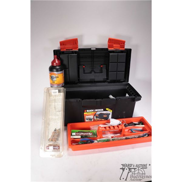 Selection of muzzle loading accessories including 72 count box Hodgdon Pyrodex pre formed charges, p