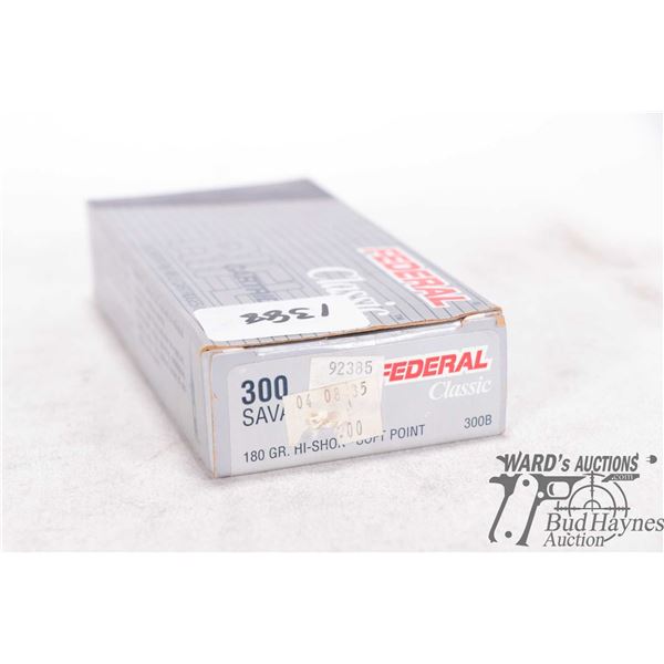 One full 20 count box Federal classic .300 sav 180 gr Hi-Shok soft point