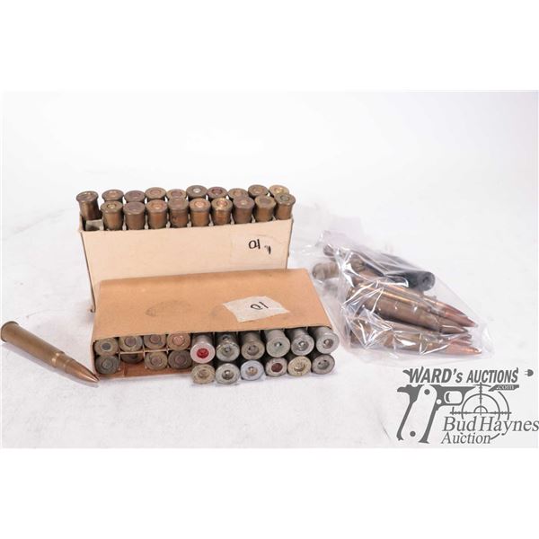 Selection of vintage .303 brit including 28 count live military rounds, 12 dummy rounds and 12 blank