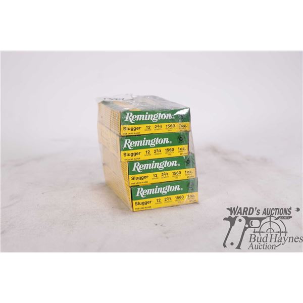Four full 5 count boxes Remington slugger 12 ga 2 3/4" 1oz weight