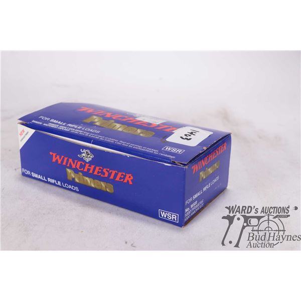 One partial 500 count box Winchester WSR small rifle primers and a 59 count pack of CCI 400 small ri