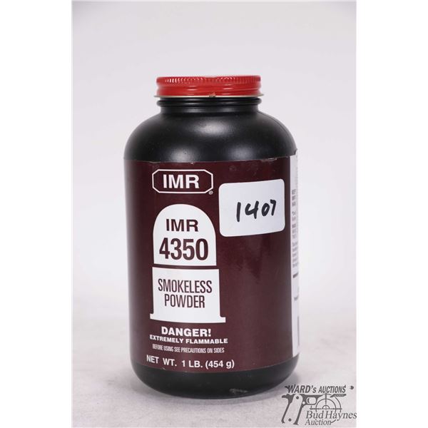 One full 1 lbs. container of IMR 4305 gun powder