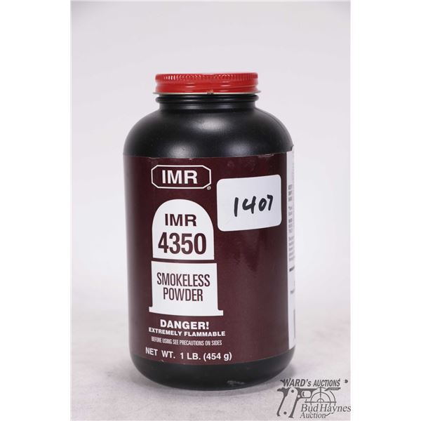 One full 1 lbs. container of IMR 4350 gun powder