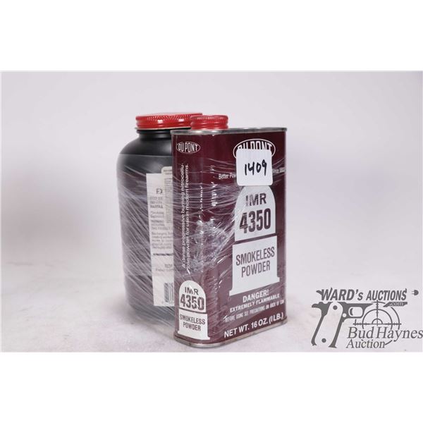Two partial 1lbs of IMR 4350 powder with total weight of 1.8 lbs.