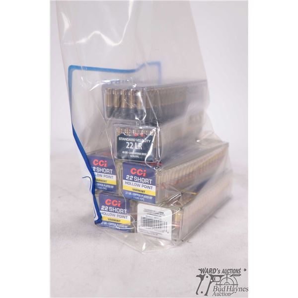 Three full 100 count and one 97 count box CCI .22 short 27 gr copper plated hollow point. Plus one f