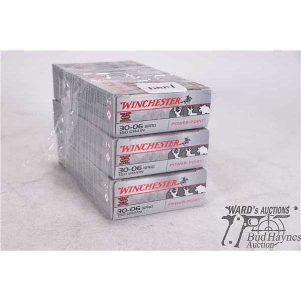 Three full 20 count boxes Winchester Super X .30-06 spring 150 gr power point