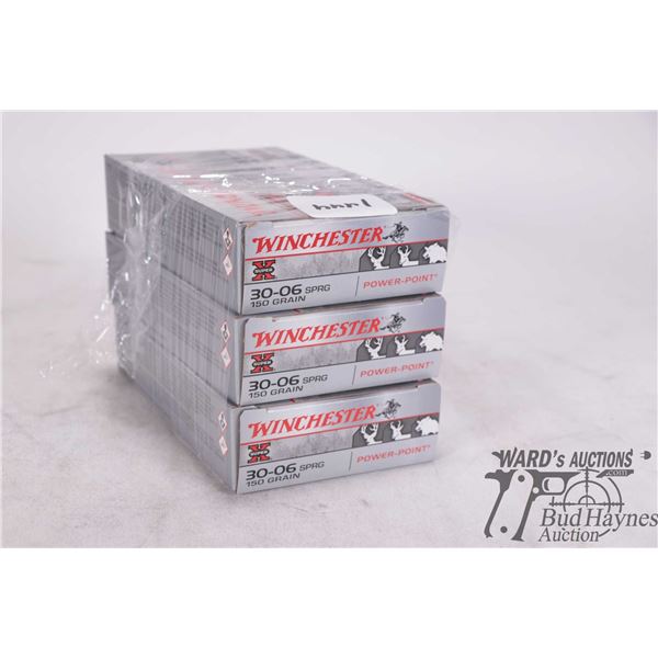 Three full 20 count boxes Winchester Super X .30-06 spring 150 gr power point