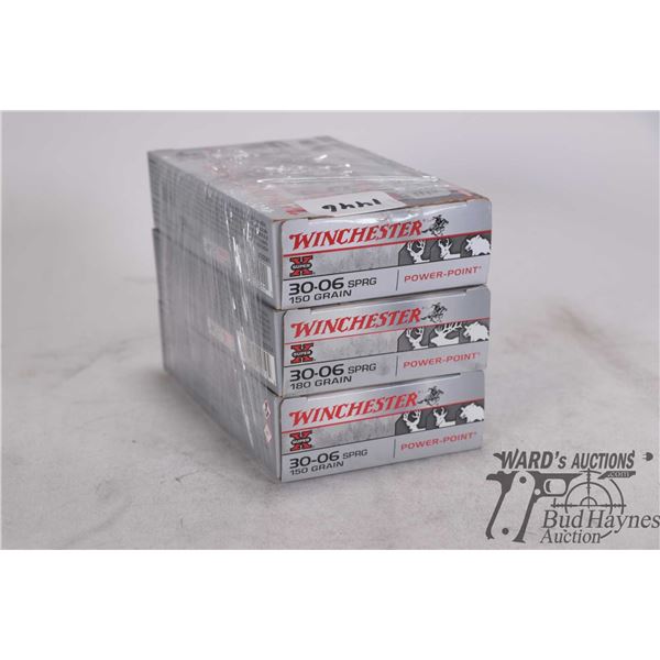 Three full 20 count boxes Winchester Super X .30-06 spring 150 gr power point