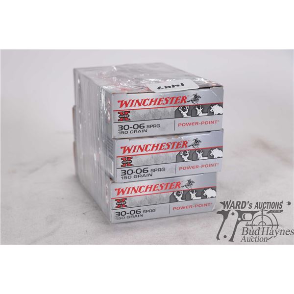 Three full 20 count boxes Winchester Super X .30-06 spring 150 gr power point