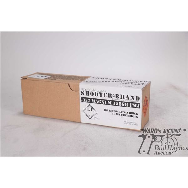 One full 100 count box Sterling Cross shooter brand .357 mag 158 gr FMJ