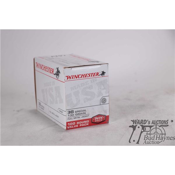 One full 100 count box Winchester .38 spl 130 gr full metal jacket