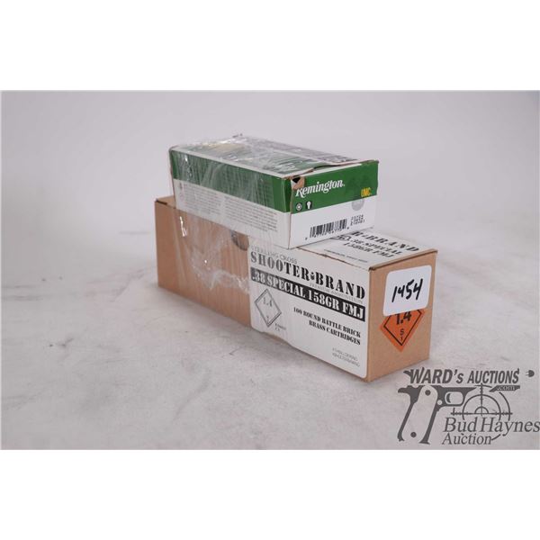 One full 50 count box Remington .38 spl 158 gr LDRN and a 100 count box Sterling Cross shooters bran