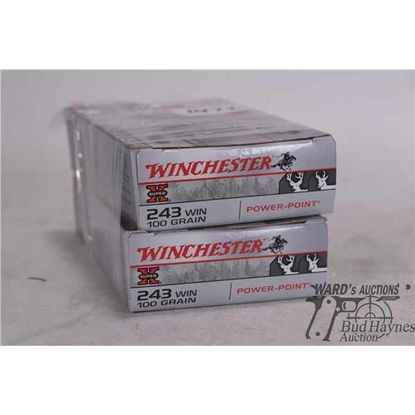 Two full 20 count boxes Winchester Super X .243 win 100 gr power point
