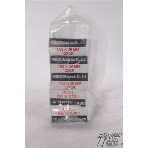 Five full 20 count boxes Norinco 7.62x39 122 gr non corrosive FMJ