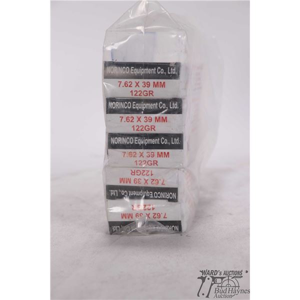 Five full 20 count boxes Norinco 7.62x39 122 gr non corrosive FMJ