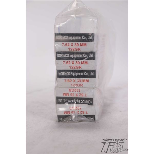 Five full 20 count boxes Norinco 7.62x39 122 gr non corrosive FMJ