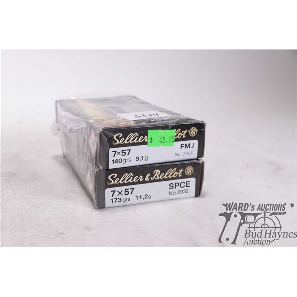 One full 20 count and one partial 14 count box Sellier & Bellot 7x57 140 gr FMJ