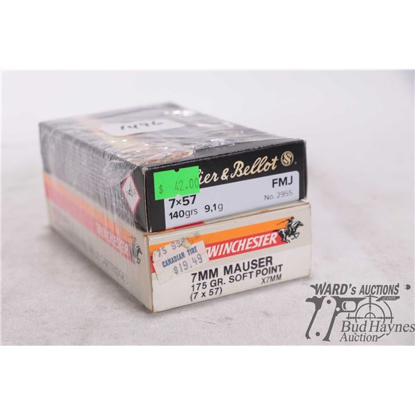 One full 20 count box Sellier & Bellot 7x57 140 gr FMJ and a partial 12 count box Winchester 7mm mau
