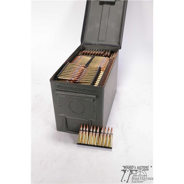 Metal ammo. box containing 910 rounds of 5.56mm ball military ammunition