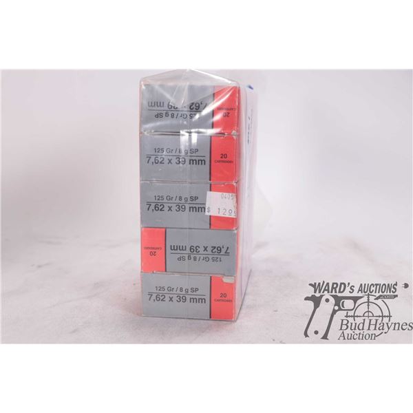 Five full 20 count boxes of Igman 7.62X39, 125 gr. soft point