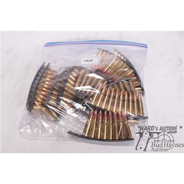 Lot containing one hundred fifty 7.62X39 rounds on ten round clips