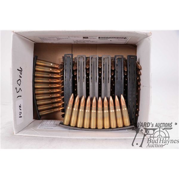 Lot containing one hundred fifty 7.62X39 rounds on ten round clips