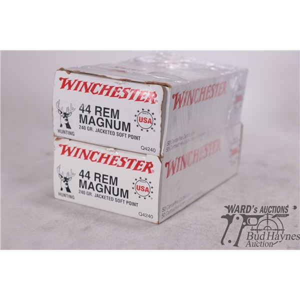Two full 50 count boxes of Winchester 44 REM mag, 24 gr. Jacketed soft point
