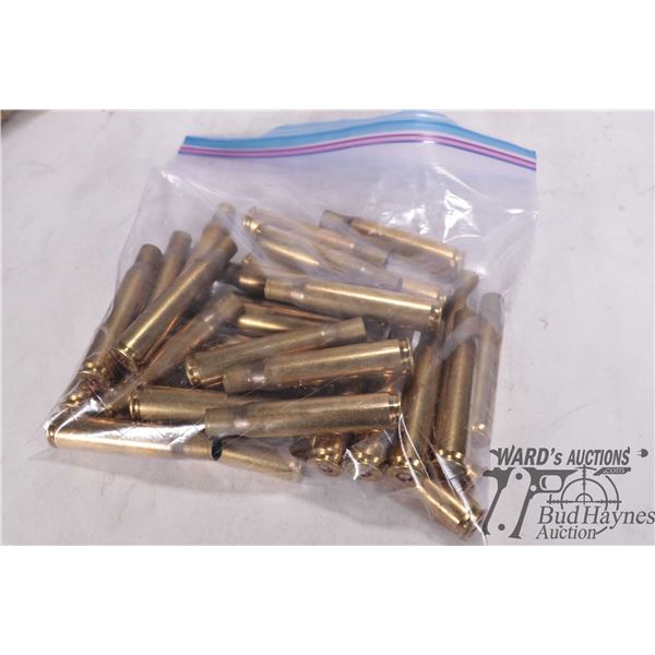 Bag containing 30 primed 50 cal brass