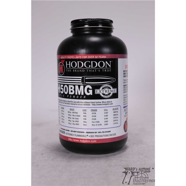 One full 1 lbs. container of Hodgdon H50 BMG rifle powder