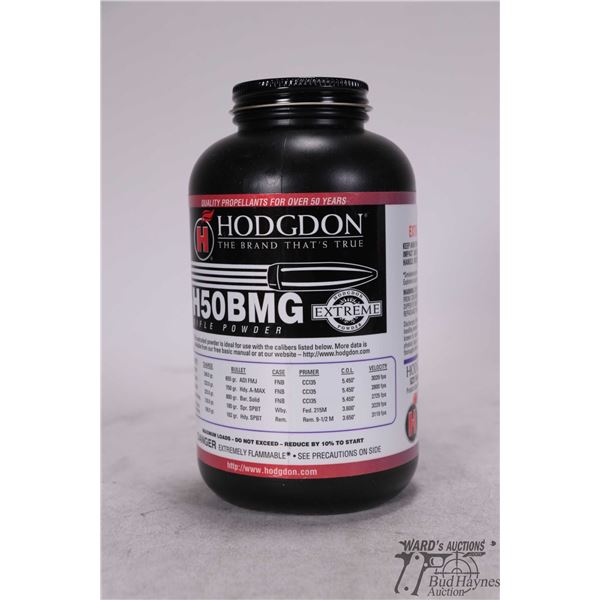 One full 1 lbs. container of Hodgdon H50 BMG rifle powder