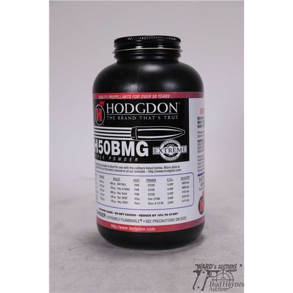 One full 1 lbs. container of Hodgdon H50 BMG rifle powder