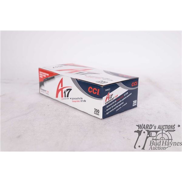 One full 200 count box of CCI A17, 17 HMR Varmit tip, 17 gr.
