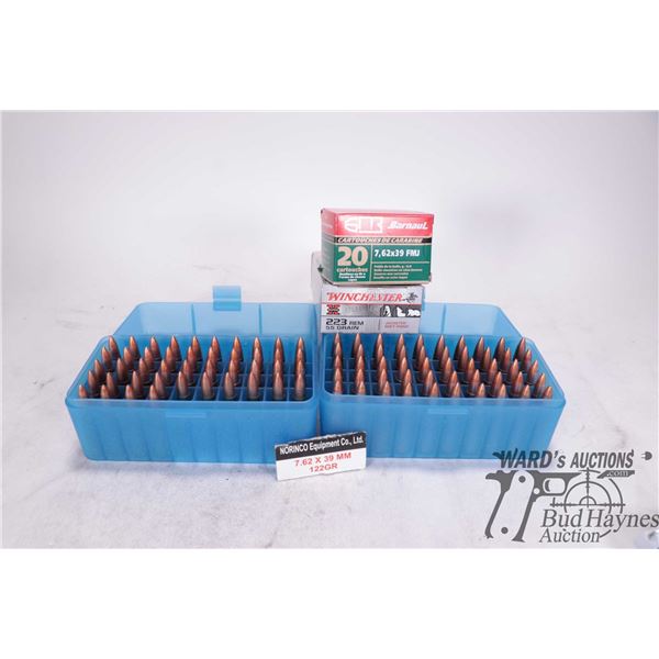 One full 20 count box of Barnaul 7.62X39, 12 gr. FMJ and two ammo. boxes with 94 rounds of Norinco 7