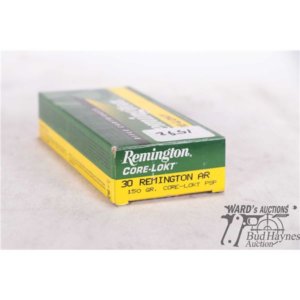 One full 20 count box of Remington Core-Lokt 30 Rem AR, 150 gra. PSP