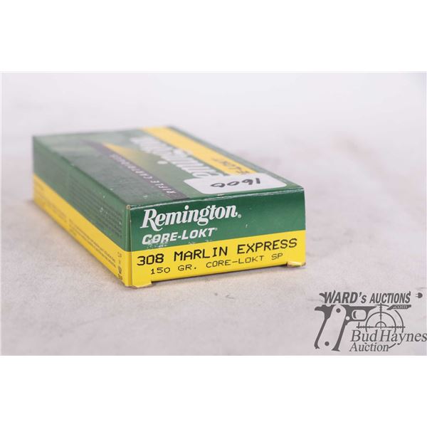 One full 20 count box of Remington Core-Lokt .308 Marlin Express, 150 gra. SP
