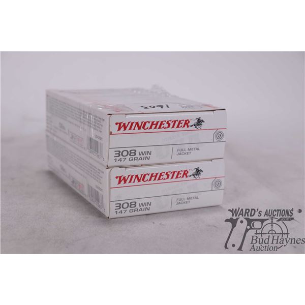 Two full 20 count boxes of Winchester .308 Win, 147 gra. FMJ