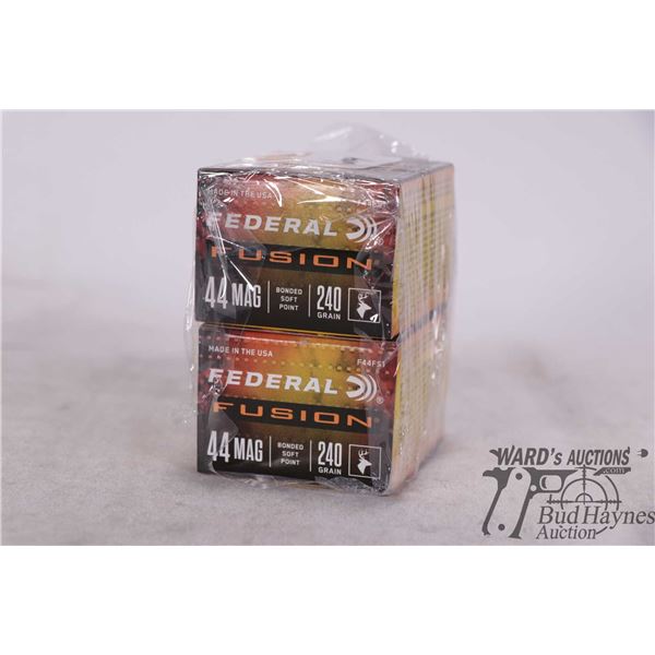 Two full 20 count boxes of Federal Fusion, 44 mag, 240 graa. bonded SP