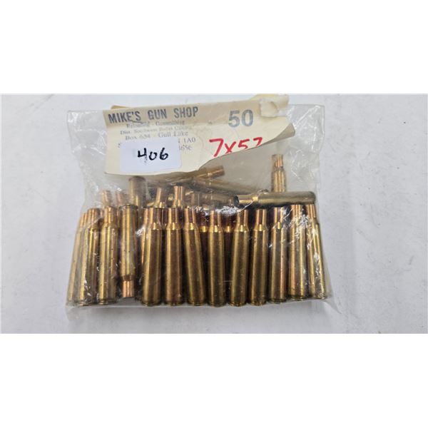 One full 50 count bag of Mikes Gun Shop 7mm mouser unprimed brass