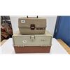 Image 1 : Two tackle boxes w/ assortment of new in box and used lures, weights, etc
