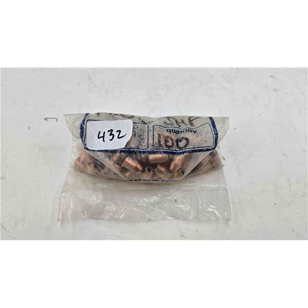 Bag containing 100 count of .40 cal, 180 gr. JHP bullets