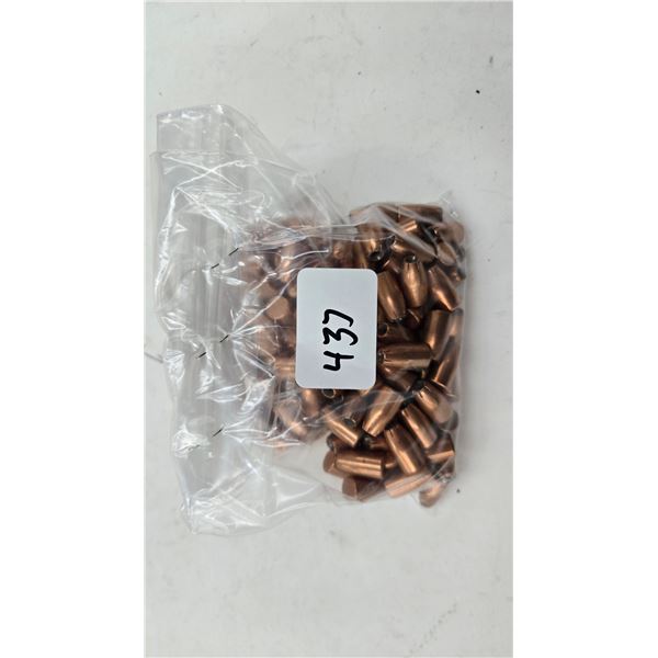 Two bags of 9mm bullets including an 83 count jacketed hollow point and a 140 count jacketed round n