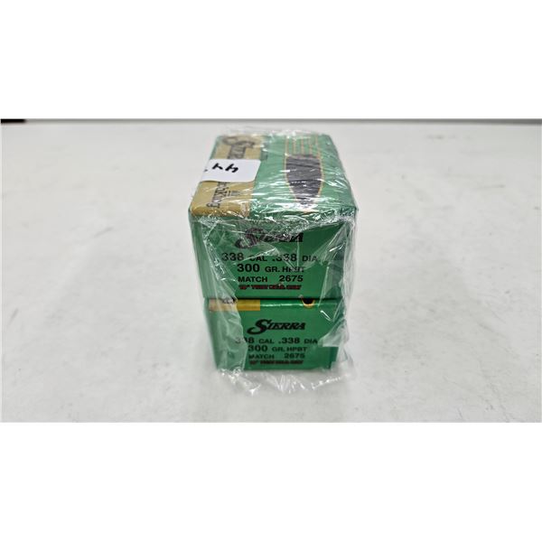 Two full 50 count boxes of Sierra Match King, 338 cal, 300 gra. HP BT  Items are still being added